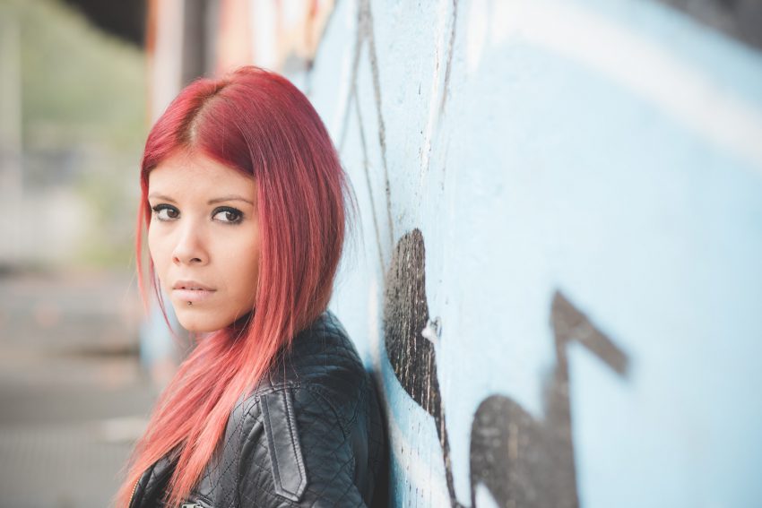 young beautiful red hair venezuelan woman lifestyle