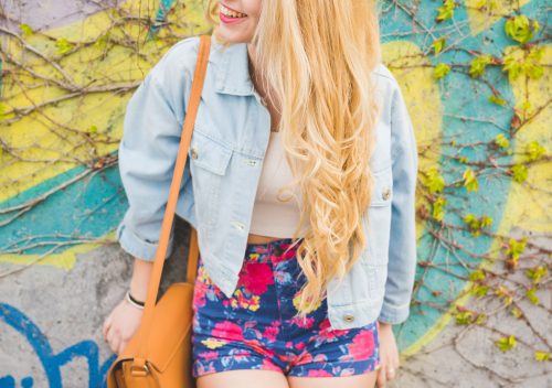 Young handsome blonde girl posing